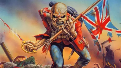 Iron Maiden Iconic Mascot Abstract Wallpaper 4K 1920x1080 A, Striking, Hd, Desktop, Wallpaper, Featuring, Iron, Maiden's, Maiden, 039, Iconic, Mascot, Gray, Ultrawide, Full HD