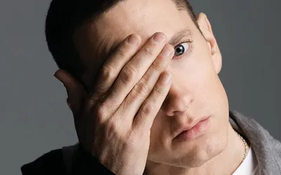 Bright Close Wallpaper Abstract Wallpaper 4K 1680x1050 A, Close-up, Of, Eminem, Partially, Obscured, By, His, Hand, Showcasing, Intense, Expression, White, Ultrawide