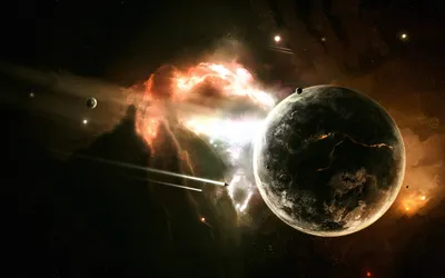 Detailed Sci Glowing Planet Wallpaper 4K, Space category