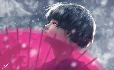 Dark Character Wallpaper Black/Dark Wallpaper 4K 1920x1184 A, Stunning, Hd, Desktop, Wallpaper, Featuring, Character, Short, Black, Hair, Holding, Pink, Green, Ultrawide, Full HD