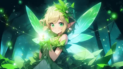 Dark Vibrant Wallpaper Fantasy Wallpaper 4K 2912x1632 Hd, Desktop, Wallpaper, Featuring, A, Vibrant, Illustration, Of, Smiling, Fairy, Sparkling, Green, White, Ultrawide, QHD