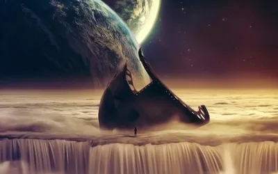 Dreamy Surreal Wallpaper Space Wallpaper 4K 1920x1200 Hd, Desktop, Wallpaper, Of, A, Surreal, Planetscape, With, Massive, Planet, Looming, Over, Gray, Brown, Ultrawide, Full HD