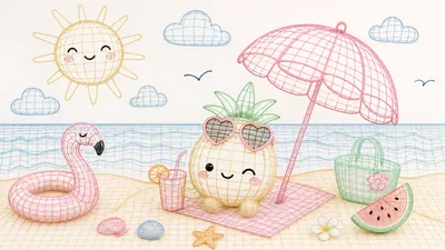 Cute Summer Kawaii Pineapple Heart Nature Wallpaper 4K 3840x2160 Cute, Summer, 4k, Ultra, Hd, Pc, Desktop, Wallpaper:, Kawaii, Pineapple, Heart, Sunglasses, White, Ultrawide