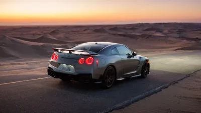 Desert Sunset Its Nature Wallpaper 4K 3840x2160 Hd, Wallpaper, Of, A, Nissan, Gt-r, Parked, On, Desert, Road, Sunset, Showcasing, White, Ultrawide, 4k