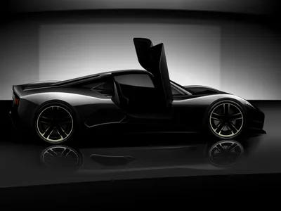 Golden Sleek Wallpaper Cars Wallpaper 4K 1920x1440 Sleek, Black, Sports, Car, With, Butterfly, Doors, Open, Showcased, High-definition, Desktop, Featuring, Gray, Landscape, Full HD