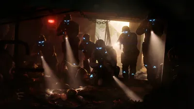 Sleek Dark Wallpaper Black/Dark Wallpaper 4K 3000x1687 A, Dark, Intense, Scene, From, F.e.a.r., 2:, Project, Origin, Featuring, Warriors, Glowing, White, Ultrawide, QHD