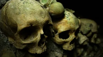 Dark Themed Close Weathered Black/Dark Wallpaper 4K 4912x2763 Dark-themed, 4K, Ultra, Hd, Pc, Desktop, Wallpaper, Featuring, Close-up, Weathered, Skulls, Detailed, Gray, Ultrawide