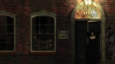 Sleek Gothic Wallpaper Black/Dark Wallpaper 4K 1920x1080 Gothic-themed, Hd, Desktop, Wallpaper, Featuring, A, Dark, Woman, Standing, Entrance, Brick, Building, Brown, Gray, Ultrawide, Full HD
