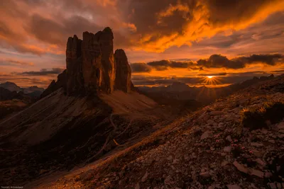 Sunset Tre Cime Lavaredo Nature Wallpaper 4K 2500x1669 Sunset, Over, The, Tre, Cime, Di, Lavaredo, In, Dolomites, Italy, Casting, Warm, Orange, Brown, Landscape, Full HD