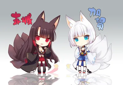 Vivid Chibi Wallpaper Animals Wallpaper 4K 1920x1332 Chibi-style, Anime, Characters, Kaga, And, Akagi, From, Azur, Lane, Featuring, Distinct, Fox, White, Gray, Landscape, Full HD