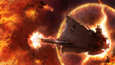 Epic Steampunk Wallpaper Space Wallpaper 4K 4800x2700 A, Steampunk, Spaceship, Unleashes, Fiery, Cannon, Fire:, In, Intense, Space, Battle, Set, White, Brown, Ultrawide, 4k
