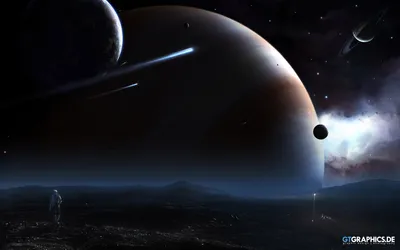 Sci Landscape Large Planet Multiple Space Wallpaper 4K 1920x1200 Hd, Pc, Desktop, Wallpaper, Featuring, A, Sci‑fi, Landscape, Large, Planet, Multiple, Moons, Gray, Brown, Ultrawide, Full HD