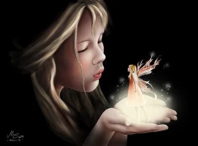 Calm Child Wallpaper Fantasy Wallpaper 4K 3429x2528 Hd, Desktop, Wallpaper, Of, A, Child, Gently, Holding, Small, Fairy, Their, Hand, White, Landscape, QHD