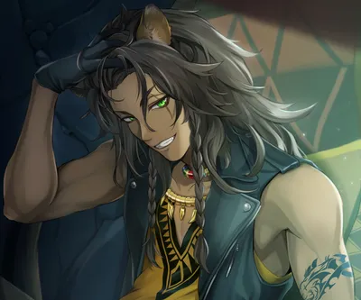 Leona Kingscholar Twisted Wonderland Smirks Games Wallpaper 4K 2150x1792 Leona, Kingscholar, Twisted, Wonderland, Smirks, With, Glowing, Green, Eyes, Tousled, Black, Brown, Square, Full HD