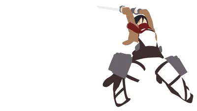 Minimalist Mikasa Ackerman Attack Titan Minimal Wallpaper 4K 1920x1080 Minimalist, Hd, Pc, Desktop, Wallpaper, Of, Mikasa, Ackerman, Attack, Titan, Lunging, Forward, White, Ultrawide, Full HD