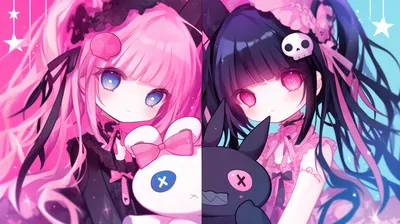 Melody Kuromi Onegai Their Distinct Black/Dark Wallpaper 4K 2912x1632 Hd, Wallpaper, Featuring, My, Melody, And, Kuromi, From, Onegai, Showcasing, Their, Distinct, White, Ultrawide, QHD
