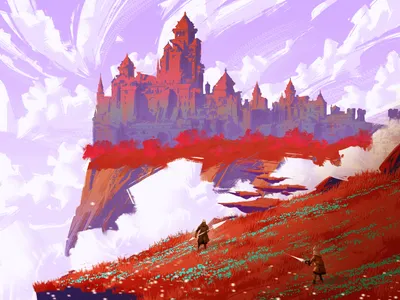 Fantasy City Perched Floating Cliff World Wallpaper 4K 1920x1440 Hd, Pc, Desktop, Wallpaper, A, Fantasy, City, Perched, Floating, Cliff, Beneath, Swirling, White, Landscape, Full HD