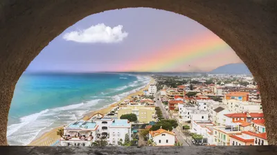 Bold City Wallpaper World Wallpaper 4K 6001x3377 City, Rainbow, Beach, Hd, Desktop, Wallpaper, Background, Gray, Ultrawide, 4k