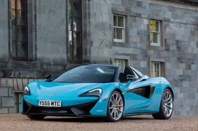 Crisp Sleek Wallpaper Cars Wallpaper 4K 4096x2731 A, Sleek, Blue, Mclaren, 570s, Supercar, Parked, In, Front, Stone, Building, Captured, Gray, Landscape, 4k