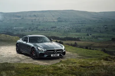 Silver Benz Amg Cars Wallpaper 4K 7019x4690 Silver, Mercedes‑benz, Amg, Gt, Supercar, Parked, On, Grassy, Terrain, Rolling, Hills, Captured, White, Landscape, 4k