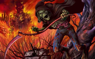 Iron Maiden Iconic Menacing Black/Dark Wallpaper 4K 3400x2125 Hd, Pc, Desktop, Wallpaper, Featuring, Iron, Maiden's, Iconic, Maiden, 039, Menacing, Figure, Brown, Orange, Ultrawide, QHD
