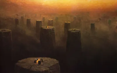 Dark Artistic Depicting World Wallpaper 4K 1920x1200 Dark, Artistic, Hd, Pc, Desktop, Wallpaper, Depicting, A, Hazy, Dystopian, Cityscape, Towering, Brown, Orange, Ultrawide, Full HD