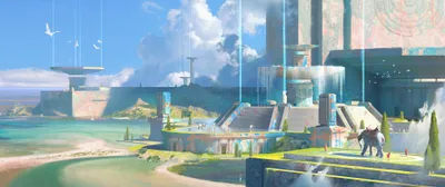 Calm Fantasy Wallpaper World Wallpaper 4K 3840x1618 Hd, Fantasy, Cityscape, With, Futuristic, Buildings, And, A, Bright, Sky, Designed, Detailed, Gray, Pink, Ultrawide, 4k
