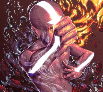 Vivid Aang Wallpaper Abstract Wallpaper 4K 1920x1716 Hd, Pc, Desktop, Wallpaper/background:, Of, Aang, Avatar, In, Anime, Style, Last, White, Gray, Brown, Square, Full HD