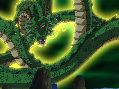 Serene Dragon Wallpaper Fantasy Wallpaper 4K 1440x1080 Hd, Dragon, Ball, Z, Anime, Wallpaper, Featuring, Shenron, Glowing, Dynamic, Pose, Against, Gray, Landscape