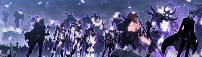 Serene Anime Wallpaper Black/Dark Wallpaper 4K 3840x1080 Hd, Anime, Wallpaper, Featuring, Characters, From, Solo, Leveling, Dark, Dramatic, Glowing, Purple, White, Brown, Ultrawide, 4k