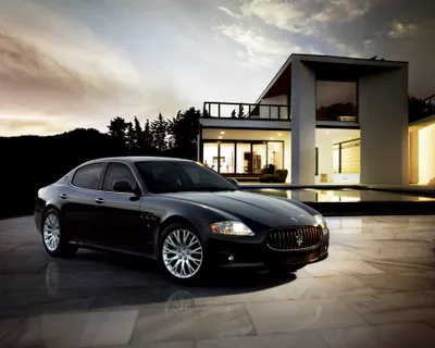 Sleek Black Quattroporte Night Front Black/Dark Wallpaper 4K 3650x2920 A, Sleek, Black, Maserati, Quattroporte, Parked, At, Night, Front, Modern, House, Captured, White, Square, QHD