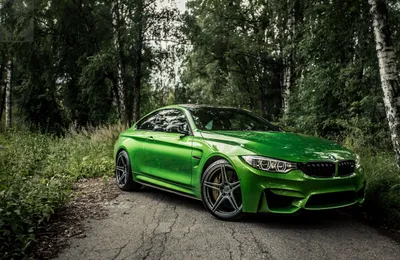Vibrant Green Sports Car Cars Wallpaper 4K 5327x3459 A, Vibrant, Green, Bmw, M4, Sports, Car, Parked, Cracked, Road, Surrounded, Lush, Gray, Ultrawide, 4k