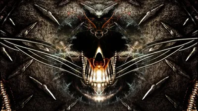 Serene Dark Wallpaper Black/Dark Wallpaper 4K 1920x1080 Hd, Pc, Desktop, Wallpaper, Featuring, A, Dark, Symmetrical, Design, Prominent, Glowing, Skull, Brown, White, Ultrawide, Full HD