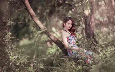 Epic Asian Wallpaper Nature Wallpaper 4K 2560x1600 Hd, Desktop, Wallpaper, Featuring, An, Asian, Woman, In, Floral, Dress, Sitting, Gracefully, Gray, Ultrawide, QHD