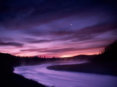 Serene Serene Wallpaper Nature Wallpaper 4K 1600x1200 A, Serene, River, Winds, Through, Tranquil, Landscape, Bathed, Soft, Hues, Twilight, Sky, Brown