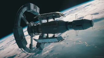 Crisp Sci Wallpaper Technology Wallpaper 4K 2000x1121 Hd, Sci-fi, Desktop, Wallpaper, Depicting, A, Detailed, Space, Station, Orbiting, Earth, Showcasing, Gray, Ultrawide, Full HD