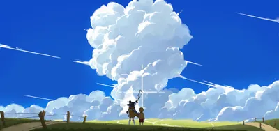 Vast Vivid Skies Nature Wallpaper 4K 4133x1943 Hd, Desktop, Wallpaper, Featuring, Vast, Vivid, Skies, And, Two, Characters, Anime, Mushoku, White, Red, Ultrawide, 4k
