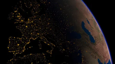 Bright Earth Wallpaper Space Wallpaper 4K 1920x1080 A, Stunning, Hd, Image, Of, Earth, From, Space, Showcasing, Europe, Illuminated, Night, Brown, Ultrawide, Full HD
