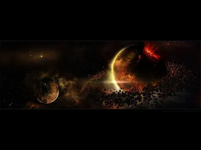 Vivid Sci Wallpaper Space Wallpaper 4K 1600x1200 Hd, Sci-fi, Desktop, Wallpaper, Depicting, An, Armageddon, Scene, Space, Fiery, Planet, Surrounded, Orange, Brown, White, Landscape