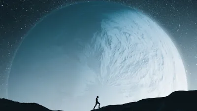 Digital Art Lone Space Wallpaper 4K 3840x2160 4K, Ultra, Hd, Digital, Art, Pc, Desktop, Wallpaper, Lone, Silhouette, Ridge, Gazes, Gray, Ultrawide