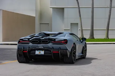 Epic Matte Wallpaper Cars Wallpaper 4K 4629x3086 Rear, View, Of, A, Matte, Black, Lamborghini, Sports, Car, Parked, Modern, Architecture, Gray, Landscape, 4k
