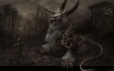 Dark Eerie Creature Black/Dark Wallpaper 4K 1920x1200 Dark, Eerie, Creature, With, Skeletal, And, Fur, Elements, Stands, Shadowy, Desolate, Landscape, Brown, Gray, Ultrawide, Full HD