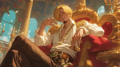 Calm Anime Wallpaper Abstract Wallpaper 4K 2912x1632 Hd, Anime, Wallpaper, Featuring, Sanji, From, One, Piece, Posing, Regally, Throne, Desktop, Brown, Gray, Ultrawide, QHD