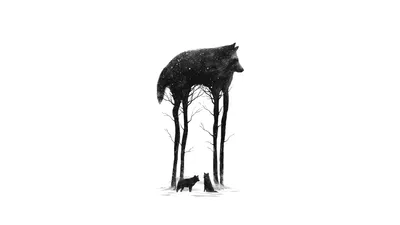 Monochrome Illustration Minimalist Animals Wallpaper 4K 1920x1080 Monochrome, Illustration, Minimalist, Animal, Wolf, Hd, Desktop, Wallpaper, White, Ultrawide, Full HD