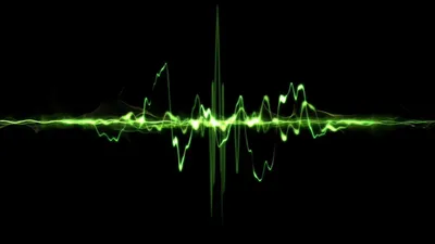 Calm Abstract Wallpaper Black/Dark Wallpaper 4K 1920x1080 An, Abstract, Green, Waveform, Design, Set, Against, A, Black, Creating, Dynamic, Modern, Gray, Ultrawide, Full HD