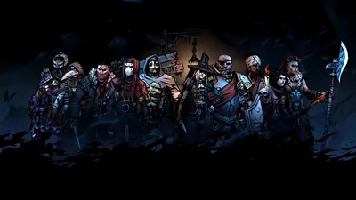 Radiant Darkest Wallpaper Black/Dark Wallpaper 4K 7680x4320 Darkest, Dungeon, 8k, Ultra, Hd, Pc, Desktop, Wallpaper, Row, Grim, Stylized, Adventurers, Brown, Gray, Ultrawide, 4k