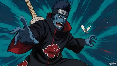Vibrant Kisame Wallpaper Abstract Wallpaper 4K 7280x4096 Kisame, Hoshigaki, In, His, Akatsuki, Cloak, Samehada, On, Back, Lunging, Amid, Blue, Brown, Ultrawide, 4k
