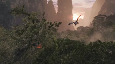 Serene Movie Wallpaper Nature Wallpaper 4K 1920x1080 Hd, Desktop, Wallpaper, From, The, Movie, Avatar, Featuring, Helicopter, Soaring, Over, Lush, Brown, Gray, Ultrawide, Full HD