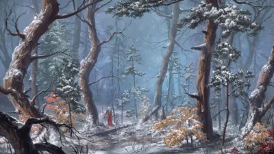Depicting Winter Forest Snowfall Nature Wallpaper 4K 3000x1688 Hd, Wallpaper, Depicting, A, Winter, Forest, Scene, With, Snowfall, Featuring, Lone, Fantasy, Gray, Ultrawide, QHD