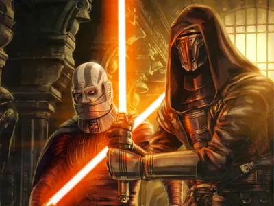 Vibrant Two Wallpaper Space Wallpaper 4K 1600x1200 Hd, Desktop, Wallpaper:, Featuring, Two, Star, Wars, Characters, Wielding, Red, Lightsabers, Dynamic, White, Landscape